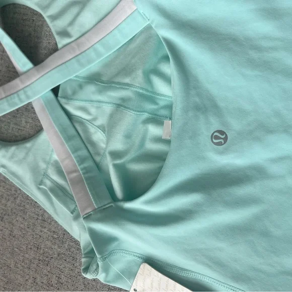 Vintage Lululemon Hot Hitter Dress Aquamarine / White 2013 Size 6 Y2K 2000s - Picture 11 of 13